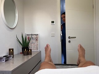 Eva Keks 护士按摩后POV口交吞精