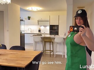 French Waitress Gets Her Big Ass Pounded in Garage POV