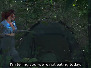 Redhead MILF Murstar pounded in forest tent